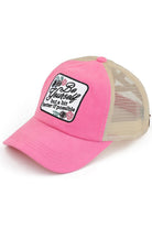 Pink C.C BE YOURSELF PATCH CRISS CROSS PONY CAP is both stylish and practical. With a unique criss-cross design and a "Be Yourself" patch, this cap is perfect for any fashion-forward individual. The pony cap style also allows for comfortable and convenient wear. Express yourself with this versatile and trendy accessory.