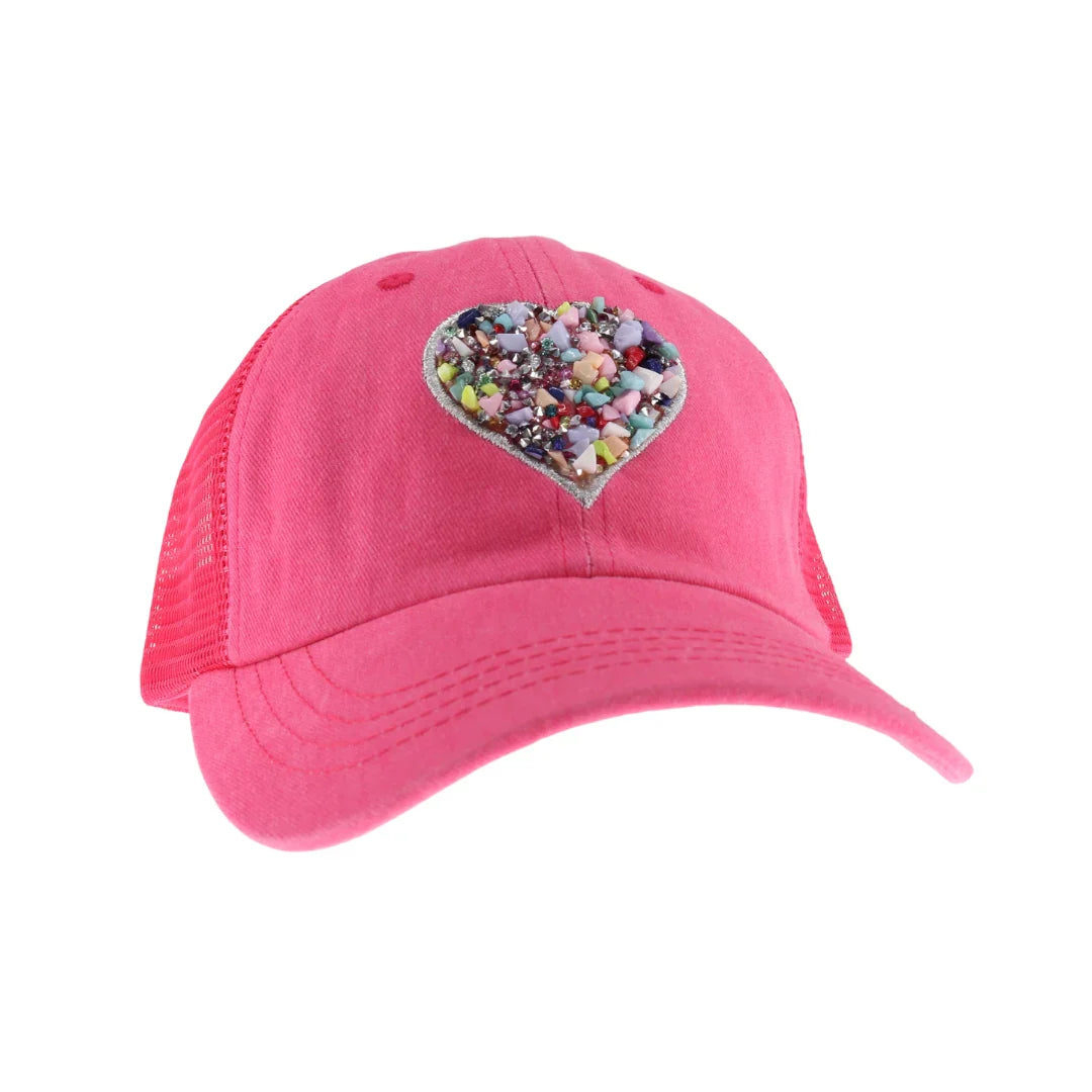 C.C Heart Stone Embellishment Baseball Cap - Charming Charlie