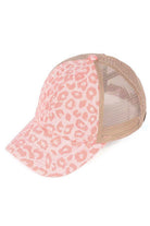PinkC.C Leopard Pattern Criss Cross Ponycap features a bold and trendy leopard pattern, perfect for adding a pop of style to any outfit. The crisscross design adds a unique touch, while the ponycap style allows for easy and comfortable wear. Stay fashionable and functional with this must-have accessory.