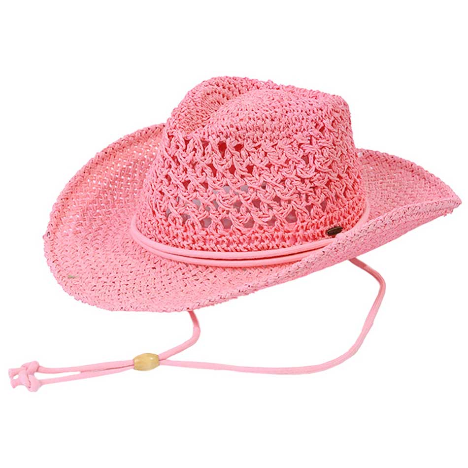 C.C Paper Straw Open Weaved Cowboy Hat - Charming Charlie