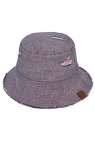 Pink C.C. Stone Washed Denim Bucket Hat provides sun protection while also adding a stylish touch to any outfit. Made with high-quality stone-washed denim, this hat is durable and comfortable to wear. Perfect for any outdoor activity or for simply running errands, it is a must-have for any fashion-forward individual.