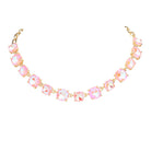 Pink Cushion Square Stone Link Evening Necklace, is the perfect accessory for any occasion. Crafted with attention to detail, this evening necklace will add a touch of glamour to any attire. Perfect Birthday Gift, Mother's Day Gift, Anniversary Gift, Christmas Gift, Valentine's Day Gift, Wedding Party.