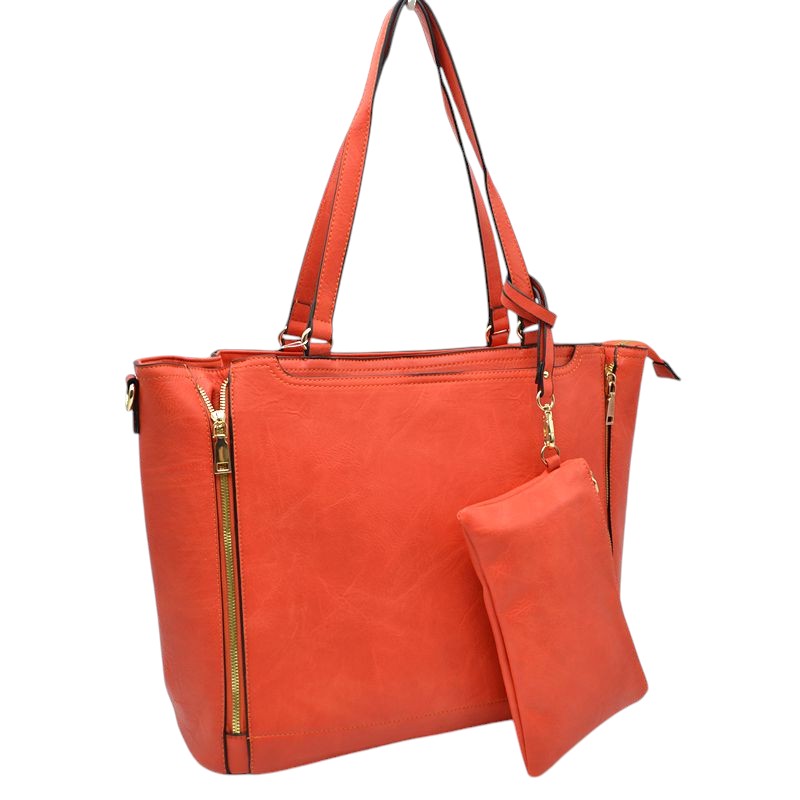 Pink  3 in 1 Side Zipper Women's Handbag set. Ideal for parties, events, holidays, pair these handbags with any ensemble for a polished look. Versatile enough for using straight through the week, perfect for carrying around all-day. Great Birthday Gift, Anniversary Gift, Mother's Day Gift, Graduation Gift, Valentine's Day Gift. Wear as a crossbody, shoulder bag, or hand carry for your favorite look. 