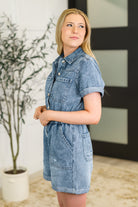 Pleasant and Relevant Denim Romper - Charming Charlie