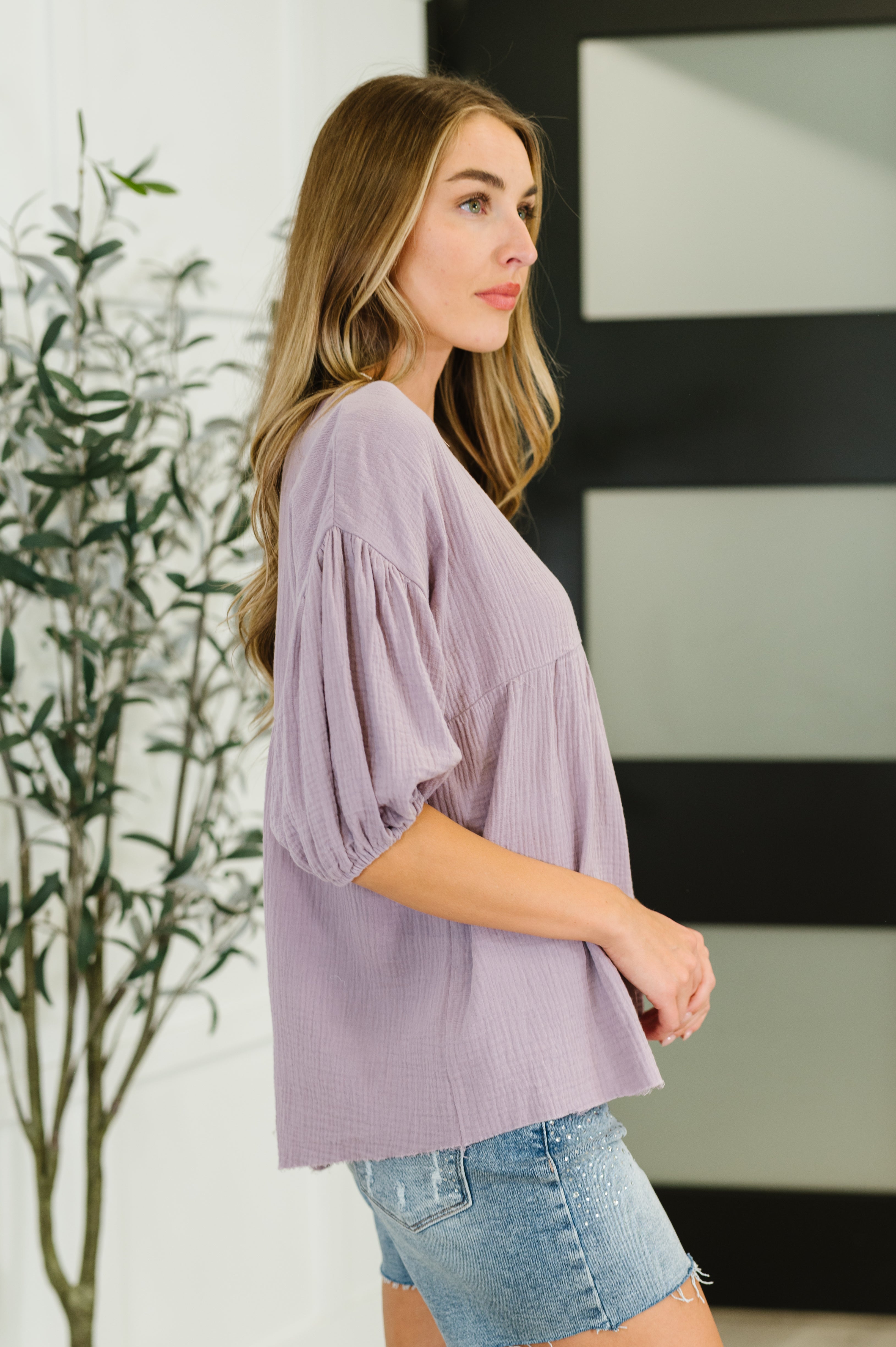 Pleasantly Perfect Bubble Sleeve Peasant Blouse - Charming Charlie
