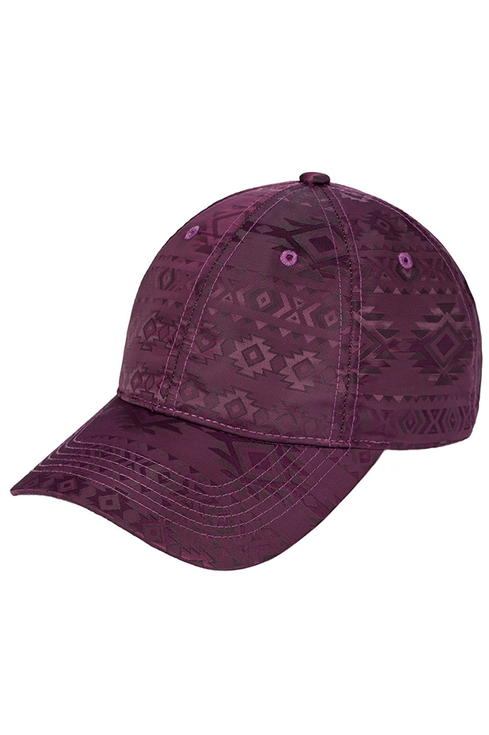 Plum C.C. South Western Pattern Baseball Cap is perfect for those looking to add a touch of style to their wardrobe. Made with a unique South Western pattern, this cap is both fashionable and functional. Stay protected from the sun while making a statement with this trendy accessory.