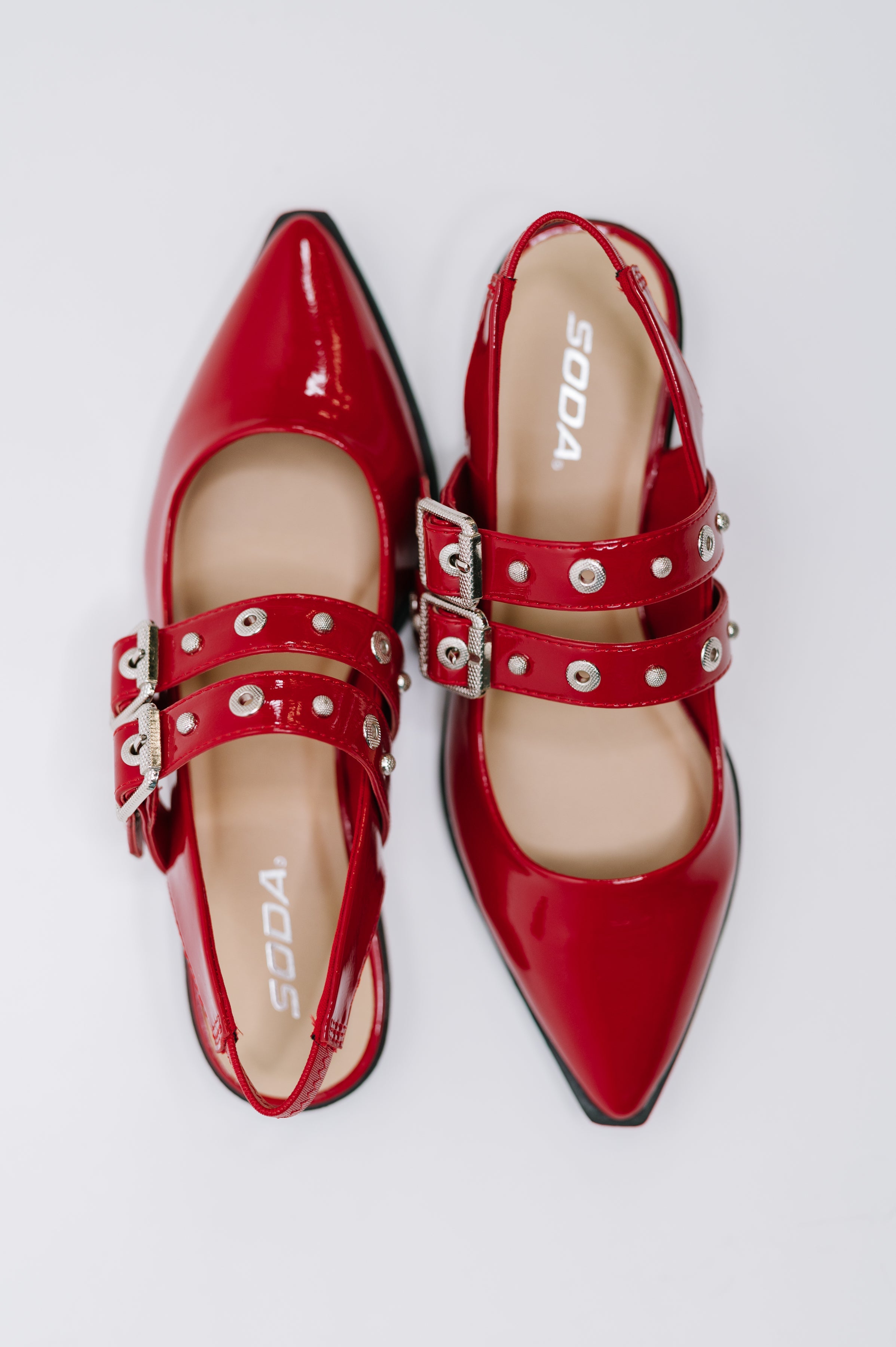 Pop of Color Pointy Toe Slip On in Red - Charming Charlie