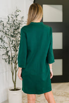 Portfolio Quarter Sleeve Dress in Hunter Green - Charming Charlie