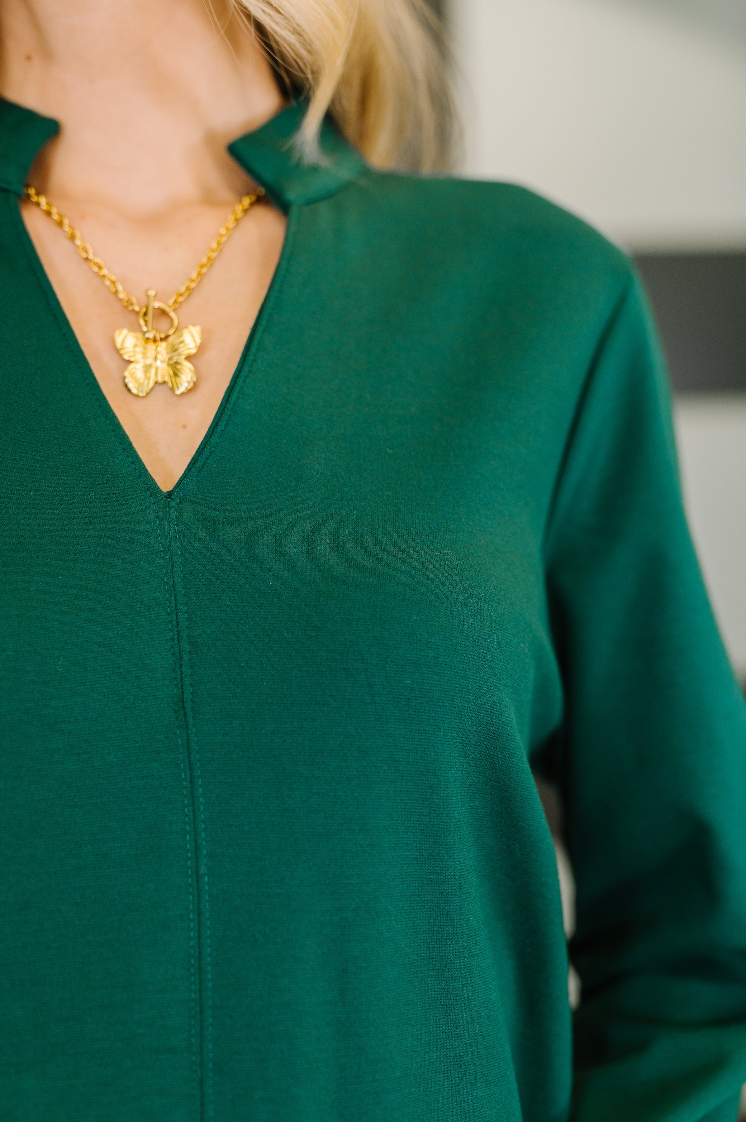 Portfolio Quarter Sleeve Dress in Hunter Green Medium Portfolio Quarter Sleeve Dress in Hunter Green Medium