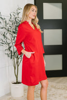 Portfolio Quarter Sleeve Dress in Red - Charming Charlie