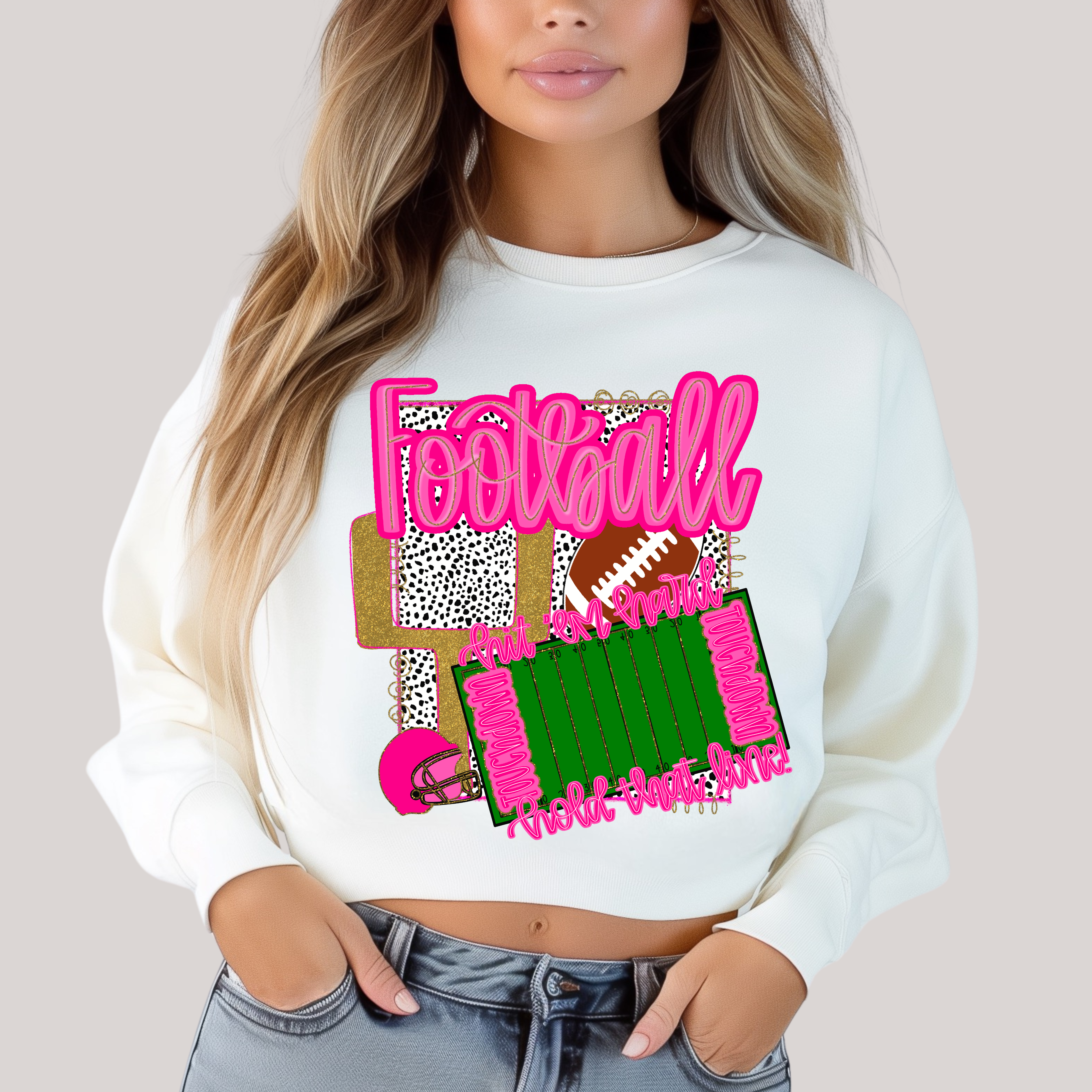 Preppy Stadium in White Sweatshirt - Charming Charlie