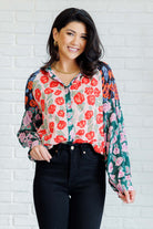 Presupposed Ideas Mixed Print Button Up Blouse - Charming Charlie