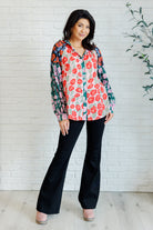 Presupposed Ideas Mixed Print Button Up Blouse - Charming Charlie