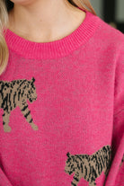 Pretty and Prowling Graphic Pullover in Pink - Charming Charlie