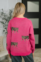 Pretty and Prowling Graphic Pullover in Pink - Charming Charlie