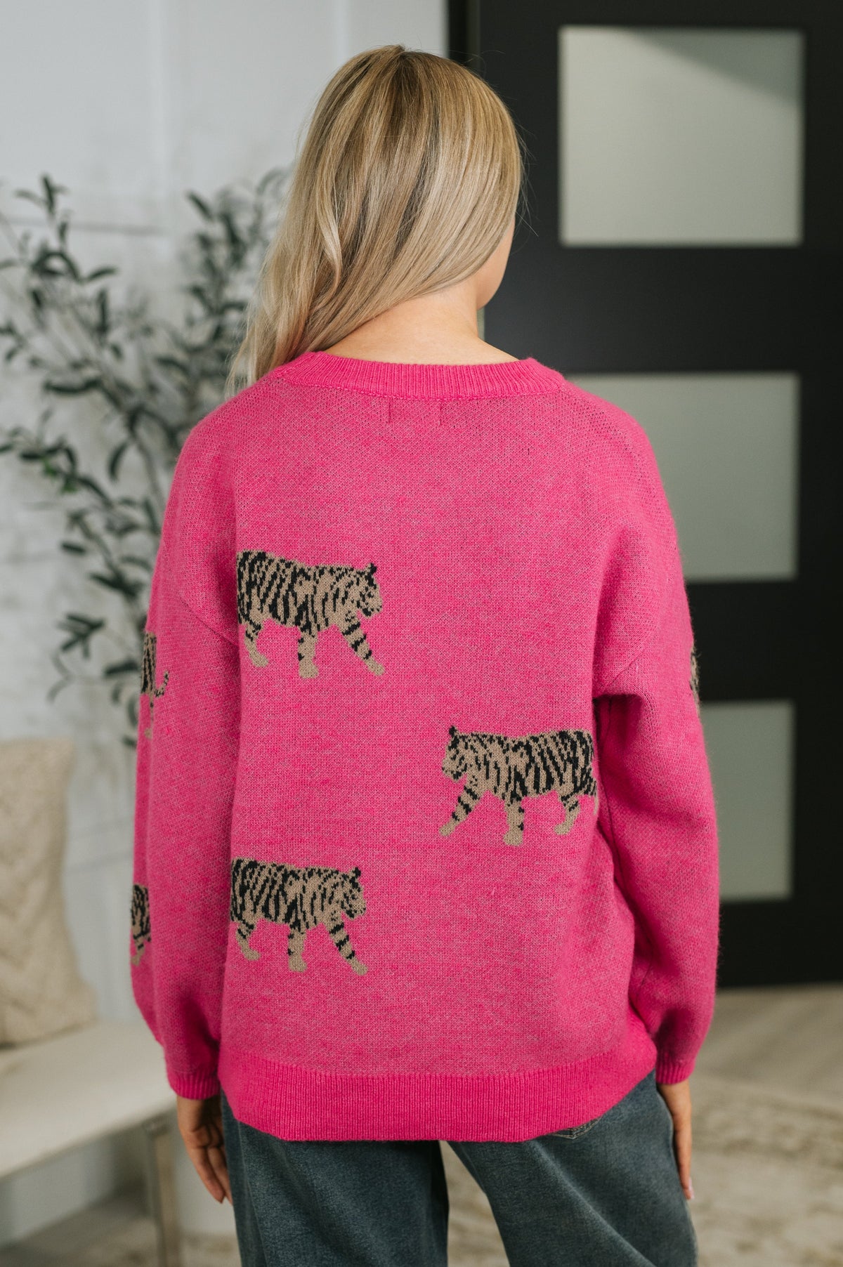 Pretty and Prowling Graphic Pullover in Pink - Charming Charlie