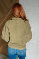 Primrose Corduroy Jacket in Olive - Charming Charlie