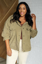Primrose Corduroy Jacket in Olive - Charming Charlie