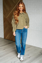 Primrose Corduroy Jacket in Olive - Charming Charlie