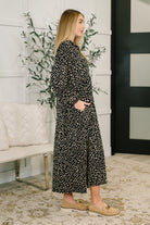 Promotional Proposal Collared Dress in Black and Khaki - Charming Charlie