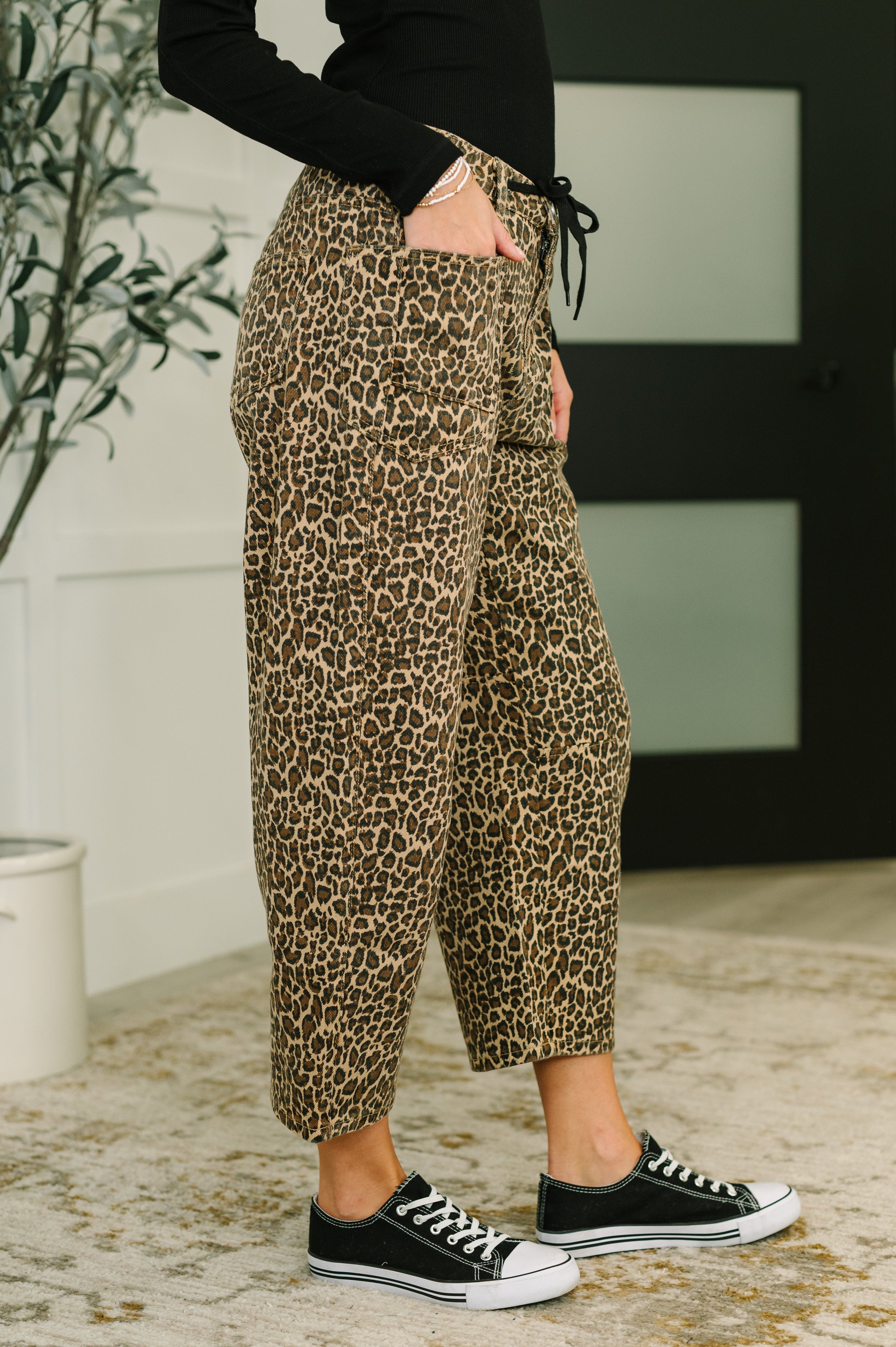 Prowl Power Barrell Ankle Crop Jean in Khaki - Charming Charlie