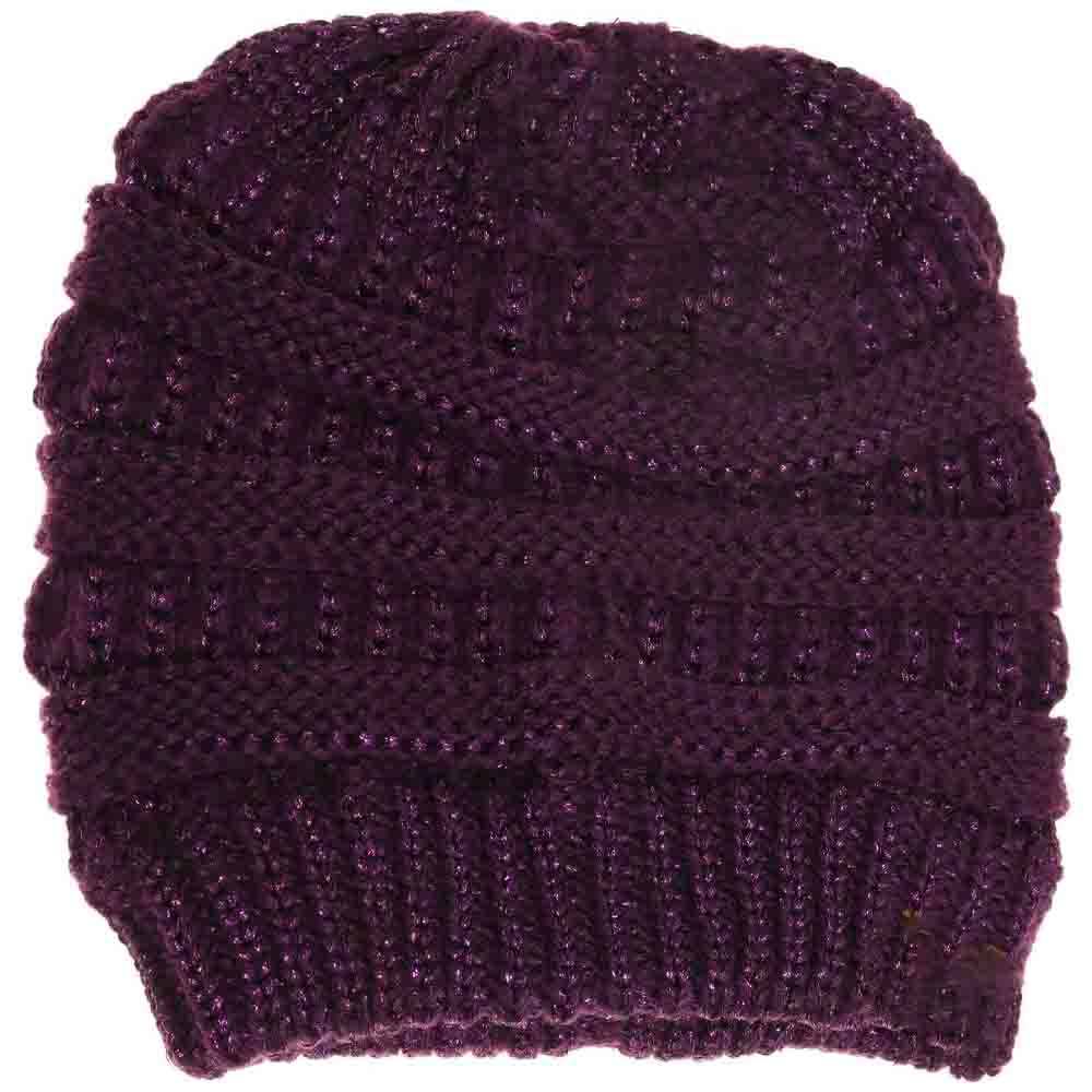 Purple Metallic Beanie Tail CC Beanie combines a sleek metallic finish with expert craftsmanship to provide both style and warmth. Its unique tail design offers a distinctive look while ensuring a comfortable, secure fit. Made with quality materials, this beanie delivers durability and insulation, making it an essential accessory for sophisticated cold-weather wear. Perfect for those who appreciate refined fashion paired with functionality. 