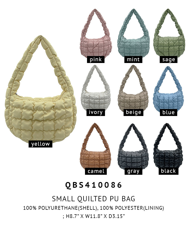 Small Quilted PU Bag - Charming Charlie