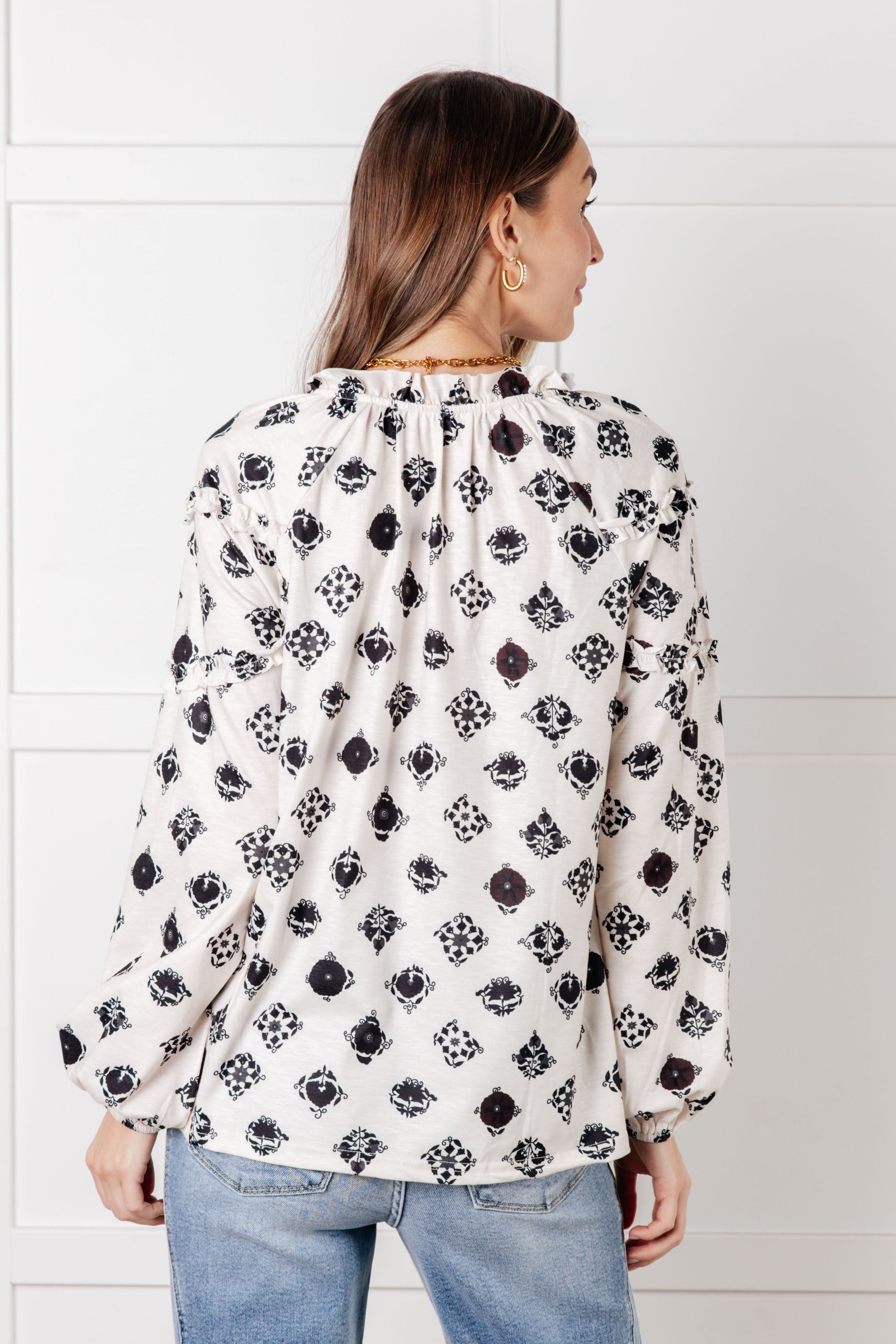 Quick Follow Up Floral Tile Blouse - Charming Charlie