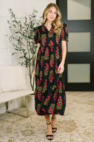 Quiet Life Notch Neck Tiered Dress in Black - Charming Charlie