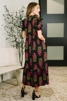 Quiet Life Notch Neck Tiered Dress in Black - Charming Charlie