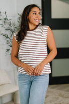 Quite Intimately Striped Muscle Tee in Brown - Charming Charlie