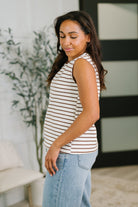 Quite Intimately Striped Muscle Tee in Brown - Charming Charlie