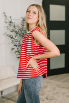 Quite Intimately Striped Muscle Tee in Red - Charming Charlie
