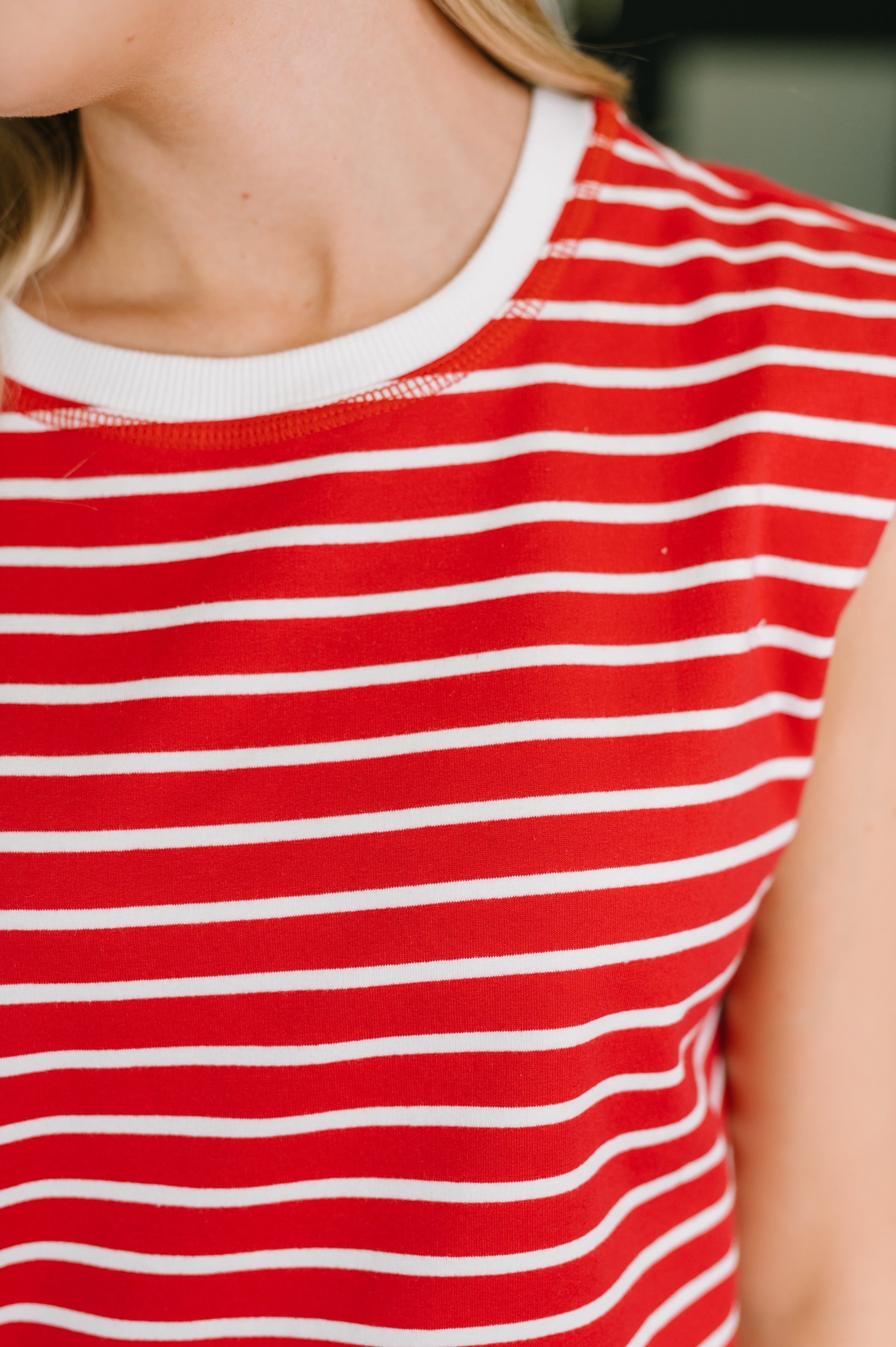Quite Intimately Striped Muscle Tee in Red - Charming Charlie