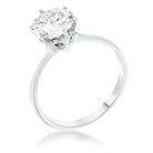 1 Carat Single Stone CZ Rhodium Classic Solitaire Ring - Charming Charlie