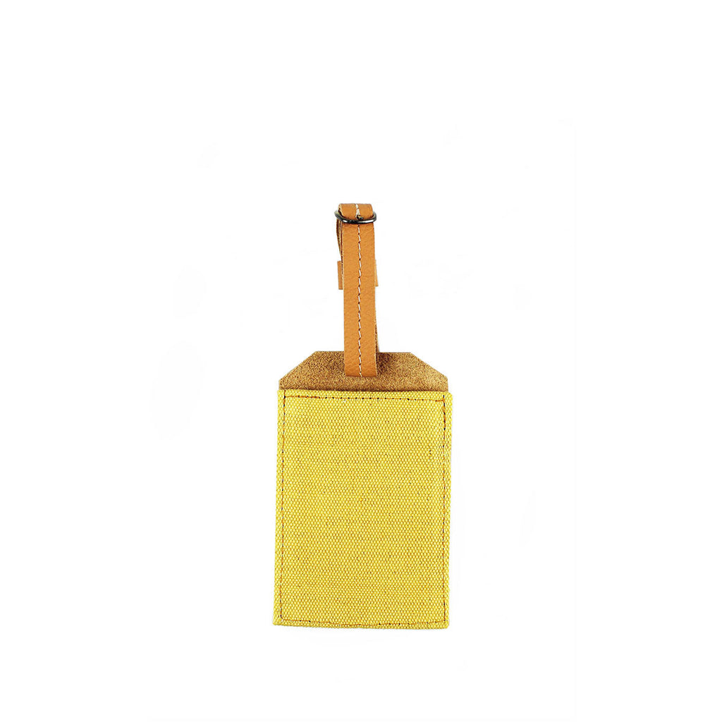 Ines Handwoven Yellow Luggage Tag