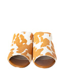 Richwood Peeptoe Tan and White Cowhide Slide - Charming Charlie