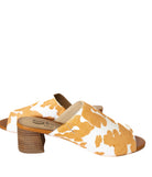 Richwood Peeptoe Tan and White Cowhide Slide - Charming Charlie