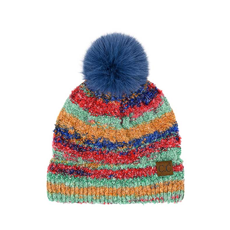 Red C.C Multi Color Space Dye Pom Beanie, is the perfect choice for a cold day. It's the autumnal touch you need to finish your outfit in style. Awesome winter gift accessory for Birthday, Christmas, Stocking Stuffer, Secret Santa, Holiday, Anniversary, or Valentine's Day to your friends, family, and loved ones.