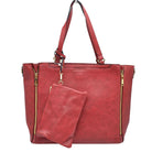 Red  3 in 1 Side Zipper Women's Handbag set. Ideal for parties, events, holidays, pair these handbags with any ensemble for a polished look. Versatile enough for using straight through the week, perfect for carrying around all-day. Great Birthday Gift, Anniversary Gift, Mother's Day Gift, Graduation Gift, Valentine's Day Gift. Wear as a crossbody, shoulder bag, or hand carry for your favorite look. 