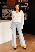 Requisite Request Surplice Crop Sweater - Charming Charlie