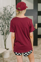 Rest Assured Basic Relaxed Tee in Cabernet - Charming Charlie