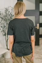 Rest Assured Basic Relaxed Tee in Charcoal - Charming Charlie