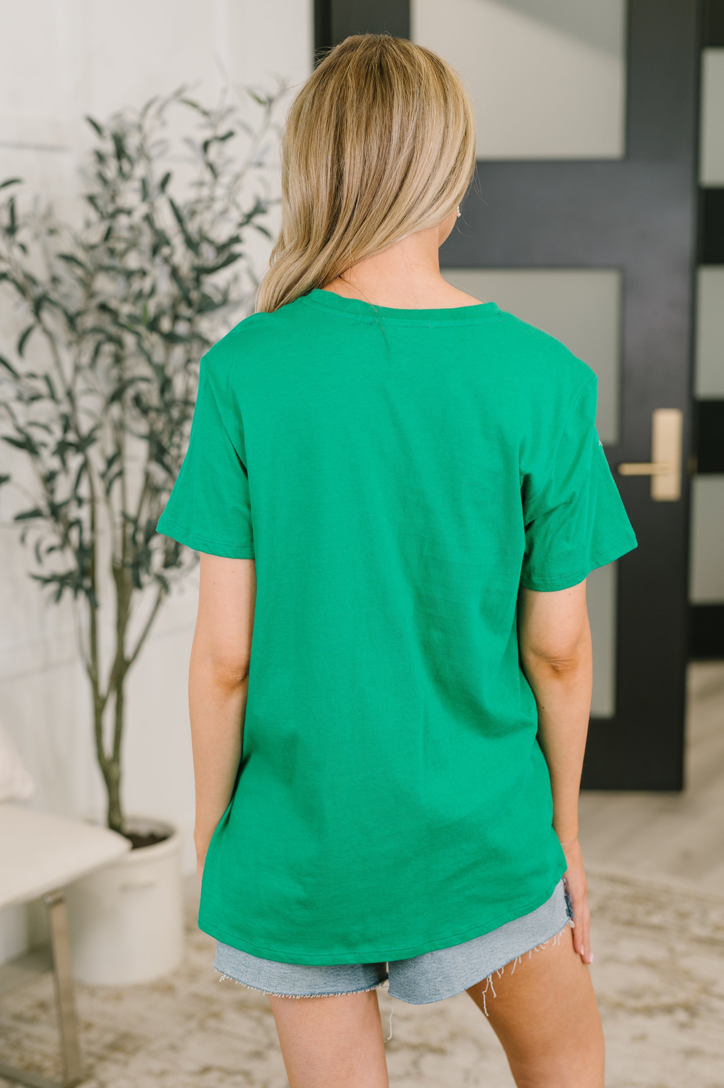 Rest Assured Basic Relaxed Tee in Kelly Green - Charming Charlie