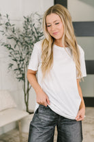 Rest Assured Basic Relaxed Tee in White - Charming Charlie