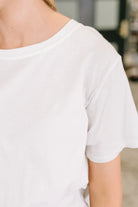 Rest Assured Basic Relaxed Tee in White - Charming Charlie
