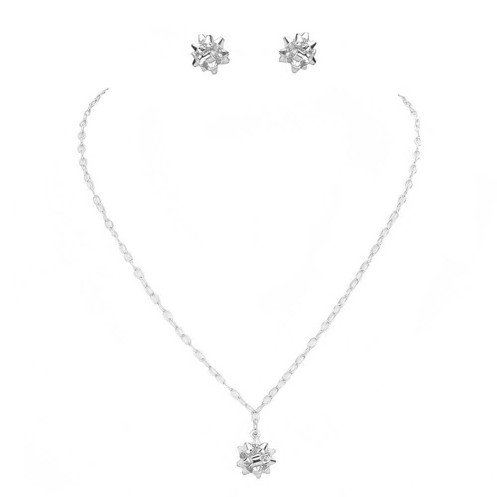 Rhodium Christmas Gift Bow Necklace, get ready to receive appreciation with these beautiful bow Necklaces. Put on a pop of color to complete your ensemble. Beautifully crafted for adding just the right amount of shimmer & shine and a touch of class with trendiness to any occasion and even to special events. Perfect gift for Birthdays, anniversaries, Mother's Day, Valentine's Day, etc for your friends, family, and the person you love the most. Stay beautiful!