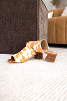 Richwood Peeptoe Tan and White Cowhide Slide - Charming Charlie