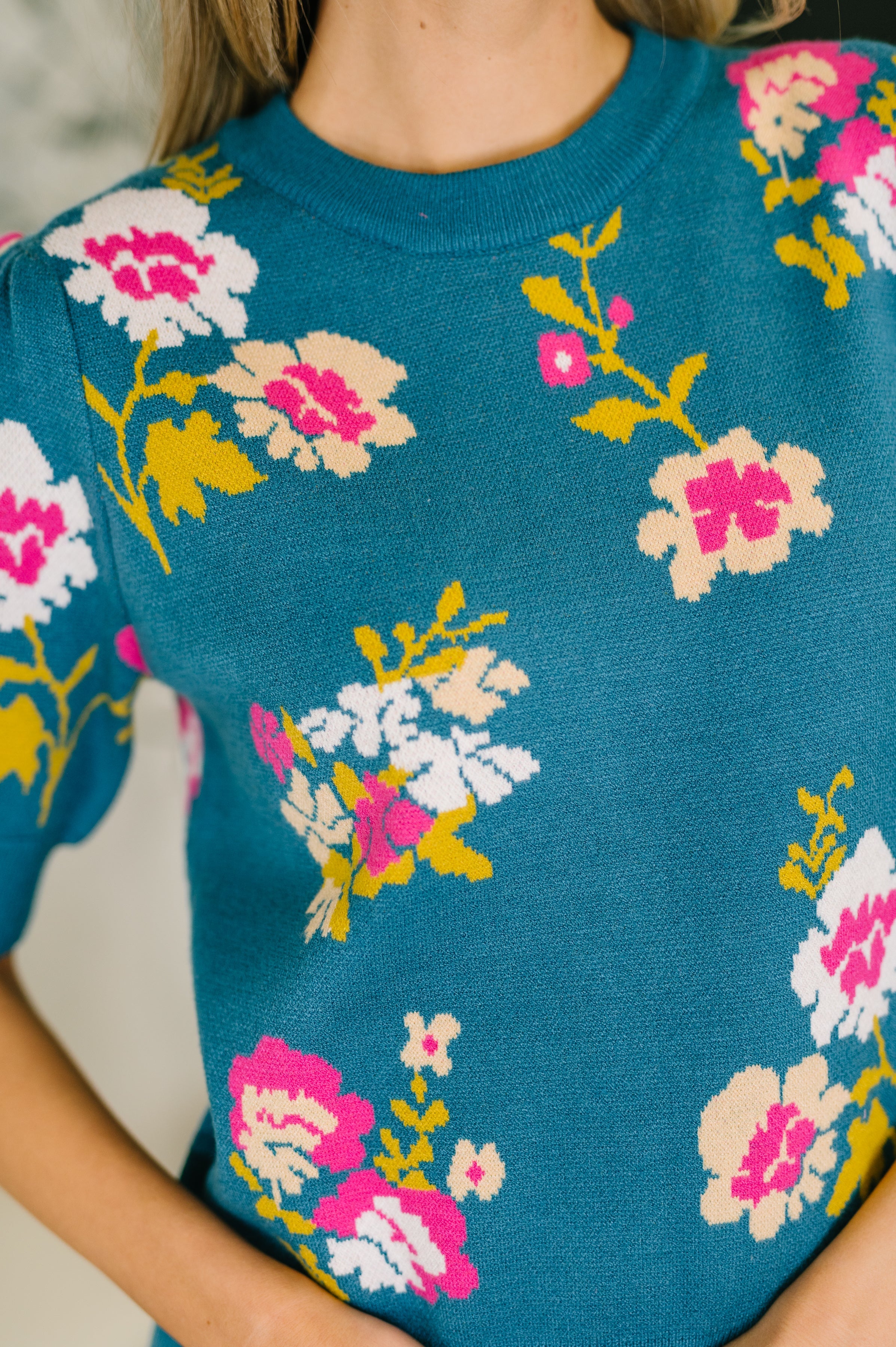 Right for Each Other Knit Floral Top - Charming Charlie