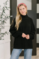 Right to the Core High Neck Pullover in Black - Charming Charlie